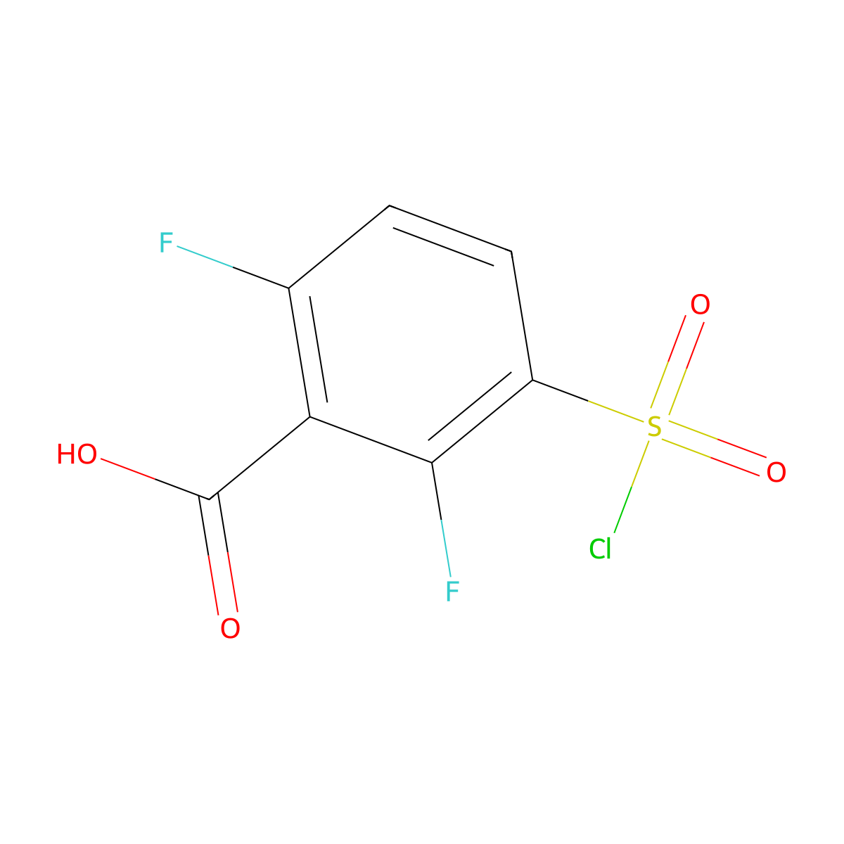 3-(Chlorosulfonyl)-2,6-difluorobenzoic acid molecular structure, CAS 142576-91-8