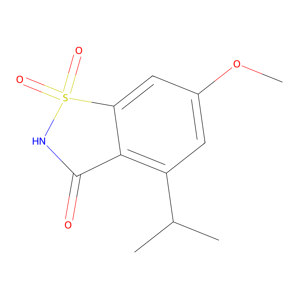 4-Isopropyl-6-methoxysaccharin molecular structure, CAS 142577-01-3