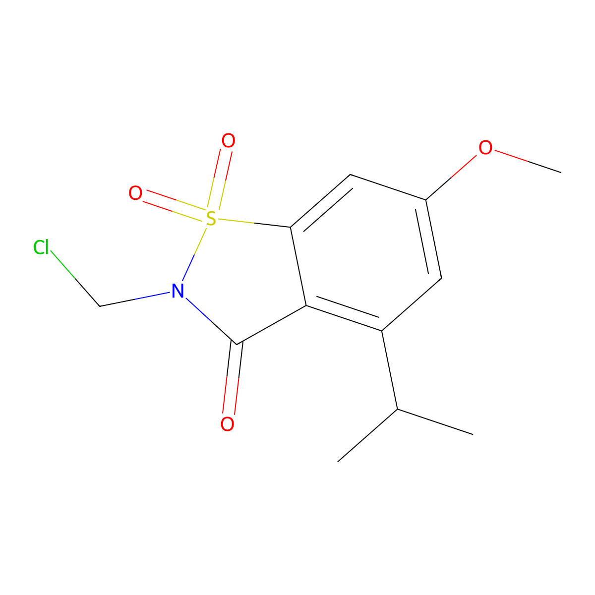 2-(Chloromethyl)-4-isopropyl-6-methoxybenzo[D]isothiazol-3(2H)-one 1,1-dioxide molecular structure, CAS 142577-03-5