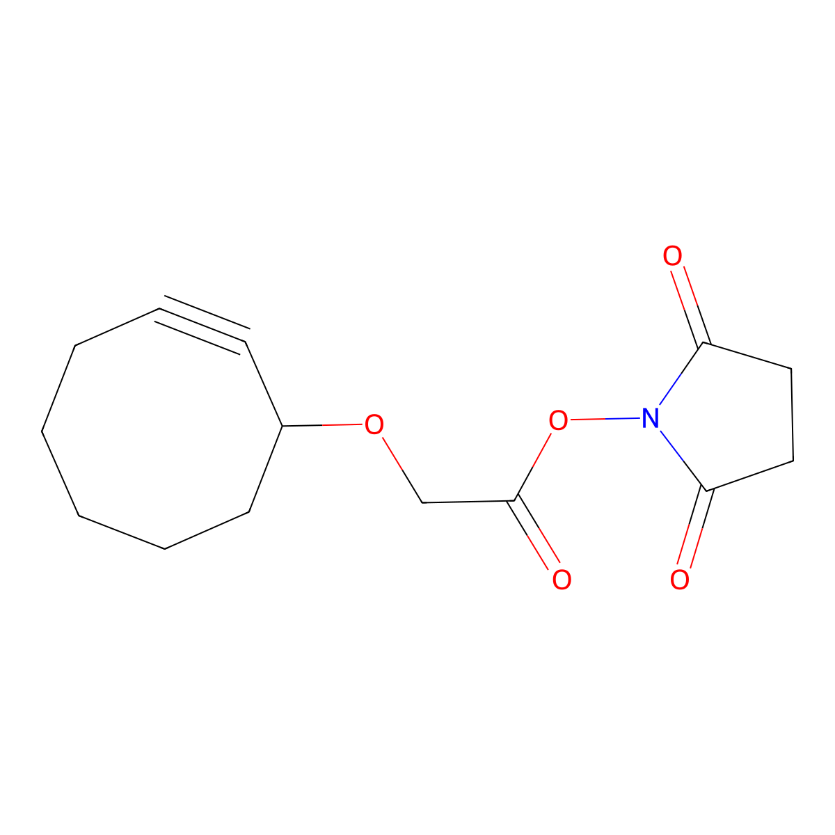 2,5-Dioxopyrrolidin-1-yl 2-(cyclooct-2-yn-1-yloxy)acetate molecular structure, CAS 1425803-45-7