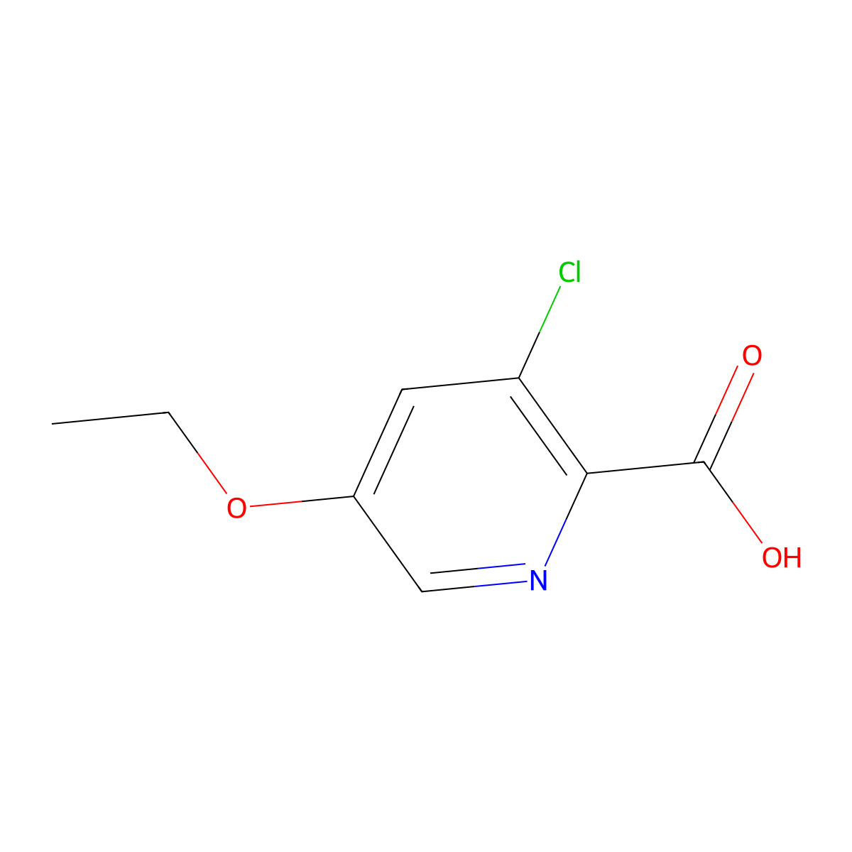 3-Chloro-5-ethoxypyridine-2-carboxylic acid molecular structure, CAS 1425842-80-3