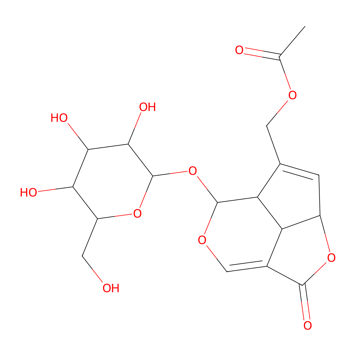 Asperuloside molecular structure, CAS 14259-45-1