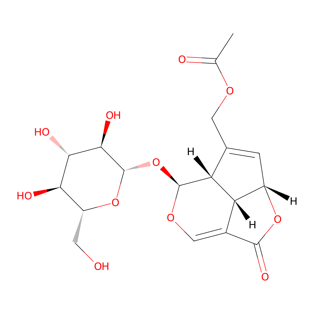 Asperuloside molecular structure, CAS 14259-45-1