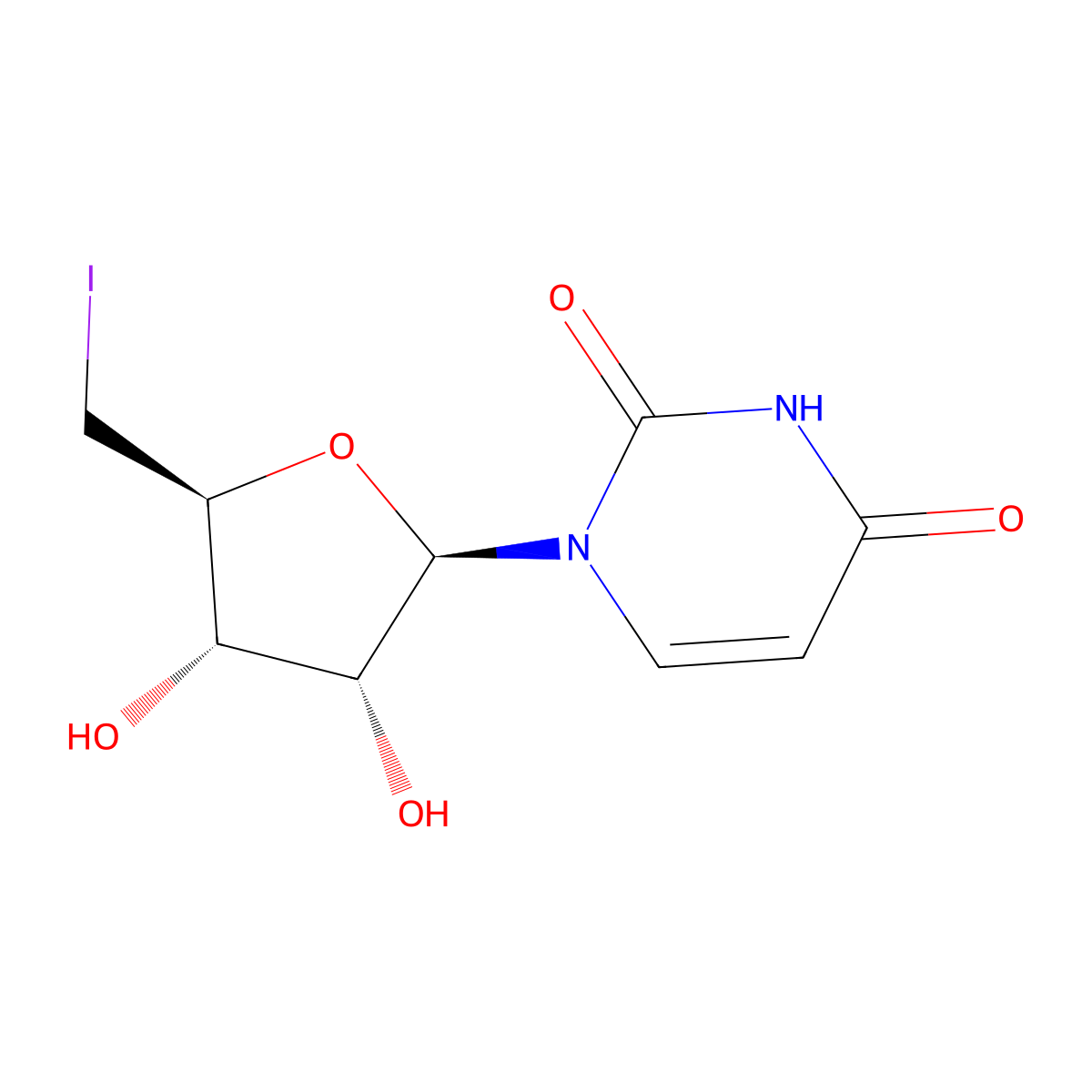 5'-Deoxy-5'-iodouridine molecular structure, CAS 14259-58-6