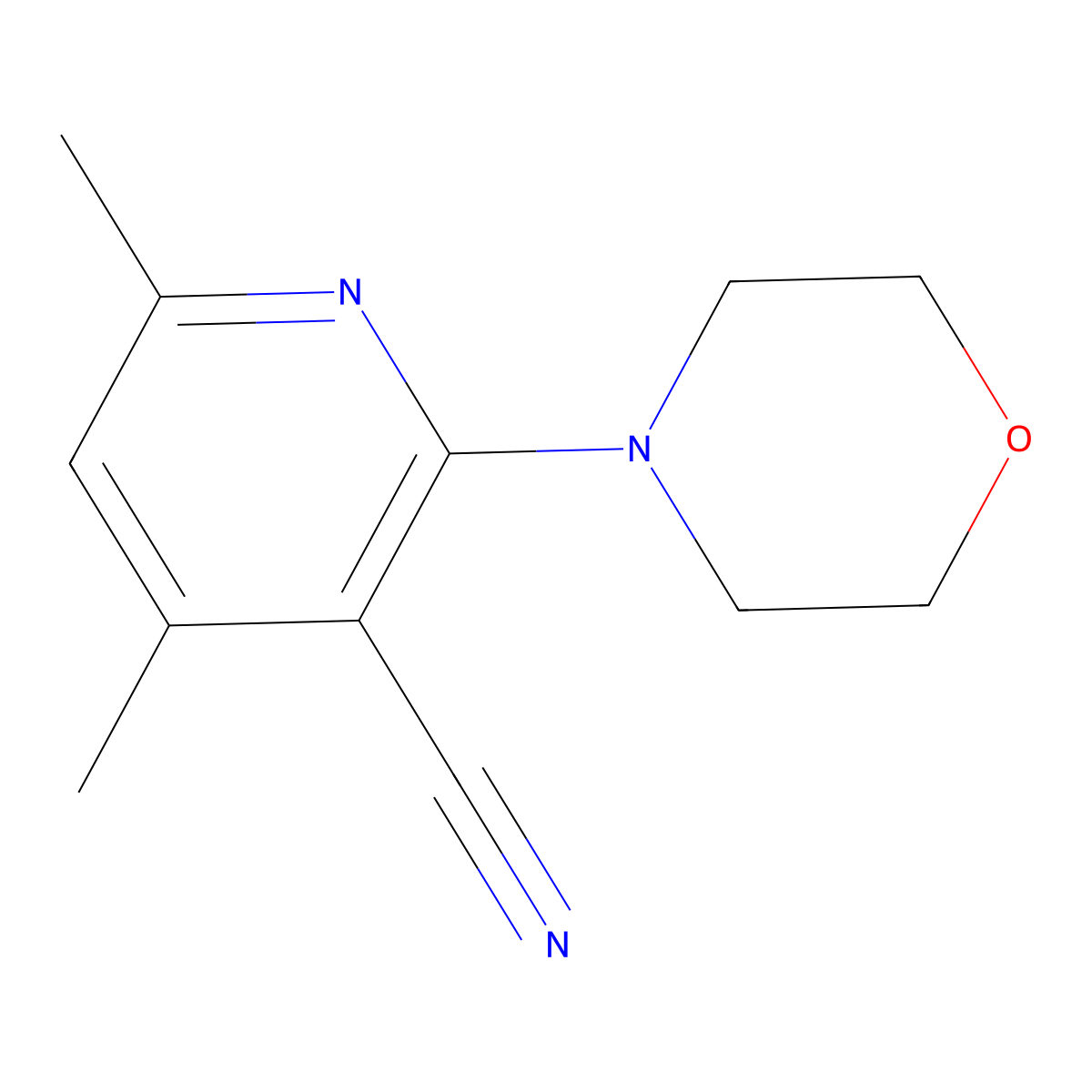 4,6-Dimethyl-2-(morpholin-4-yl)pyridine-3-carbonitrile molecular structure, CAS 142591-26-2