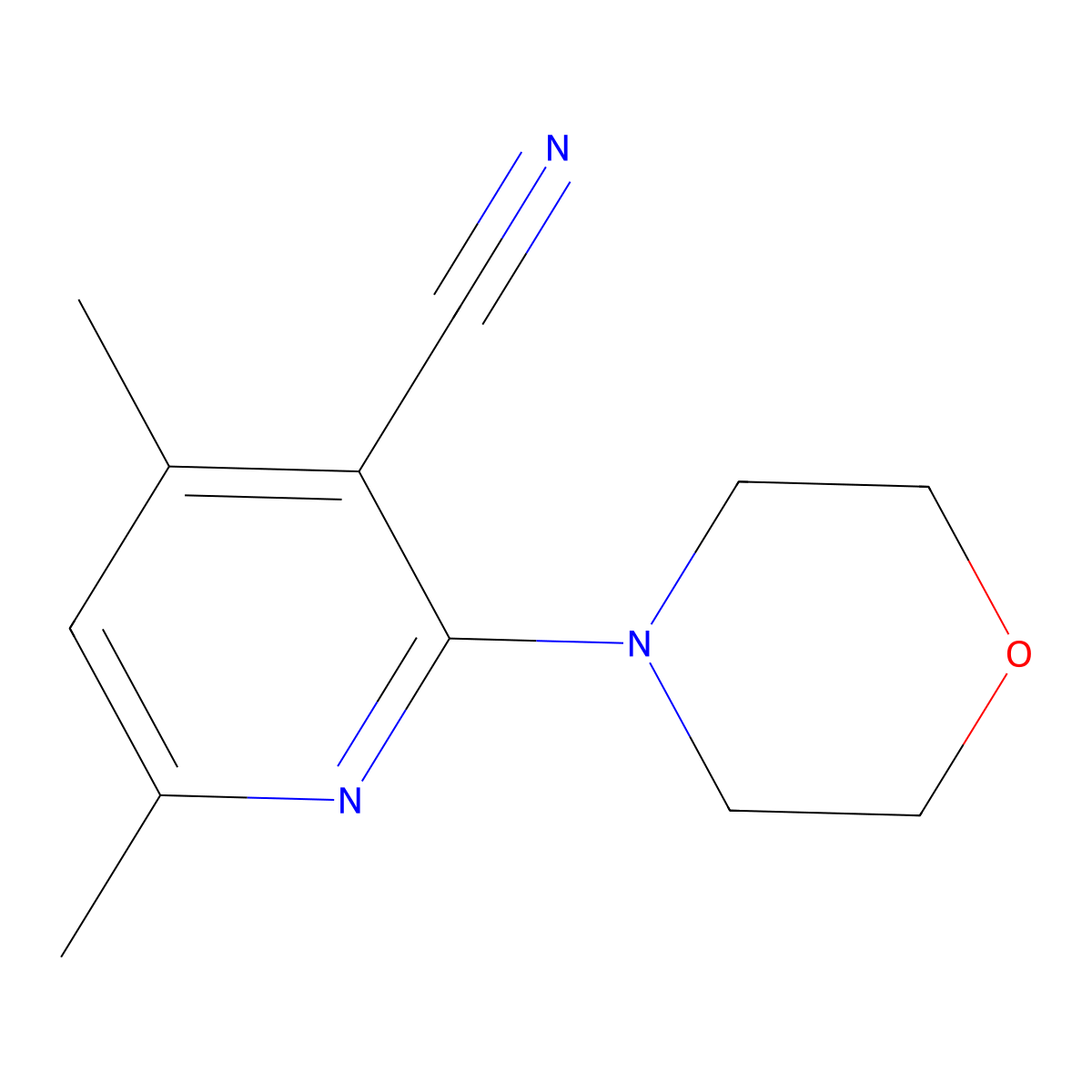 4,6-Dimethyl-2-(morpholin-4-yl)pyridine-3-carbonitrile molecular structure, CAS 142591-26-2