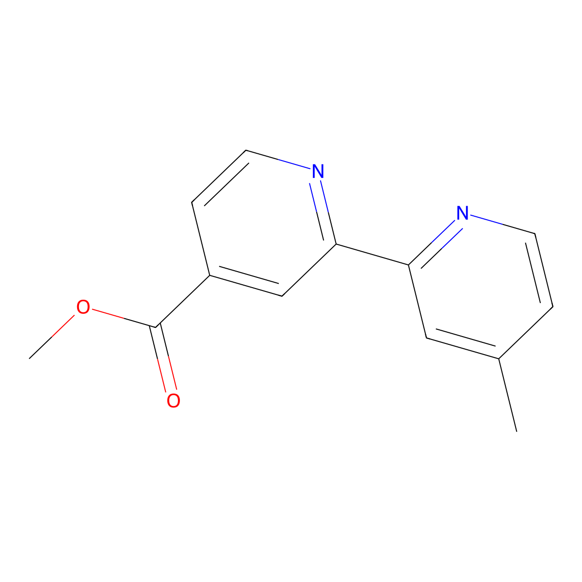Methyl 4'-methyl-[2,2'-bipyridine]-4-carboxylate molecular structure, CAS 142593-05-3