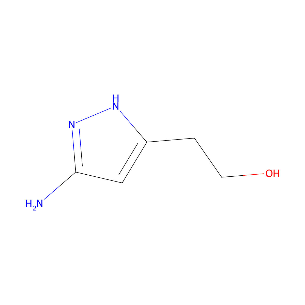 2-(3-amino-1H-pyrazol-5-yl)ethanol molecular structure, CAS 1425931-98-1