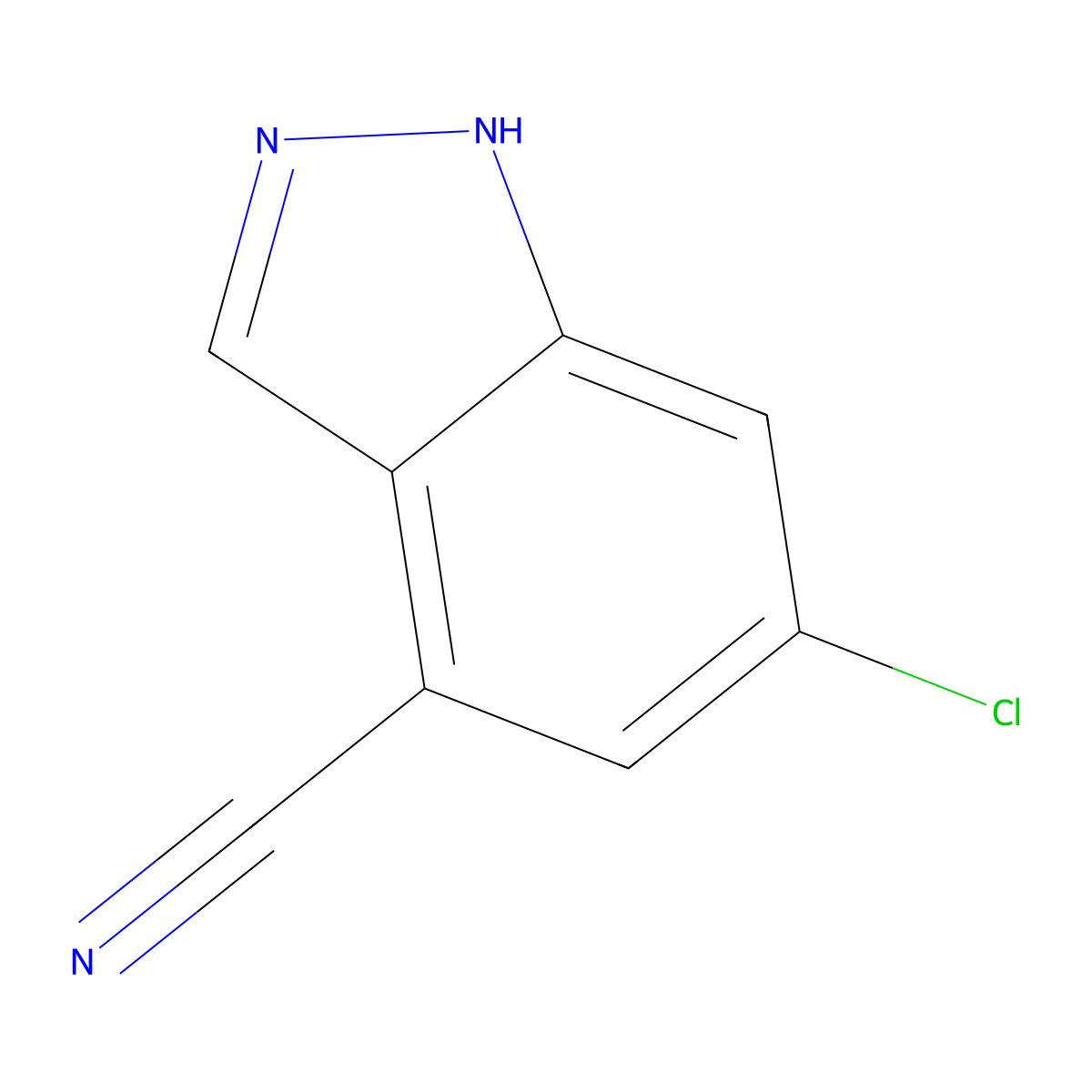 6-chloro-1H-indazole-4-carbonitrile molecular structure, CAS 1425932-59-7