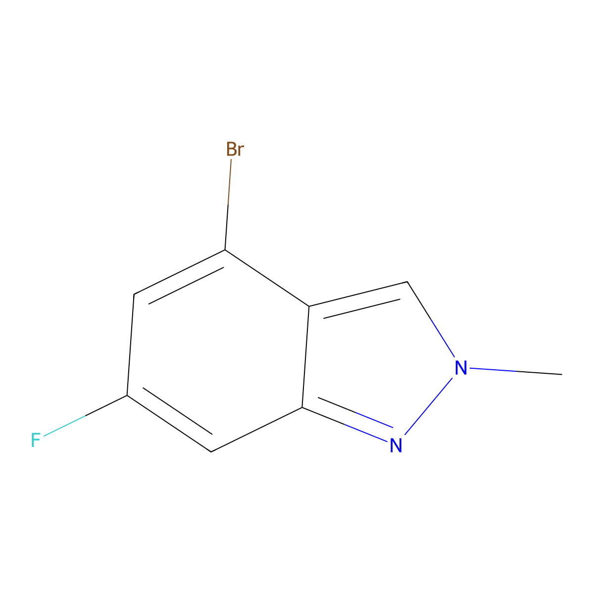 4-bromo-6-fluoro-2-methyl-2H-indazole molecular structure, CAS 1425932-77-9