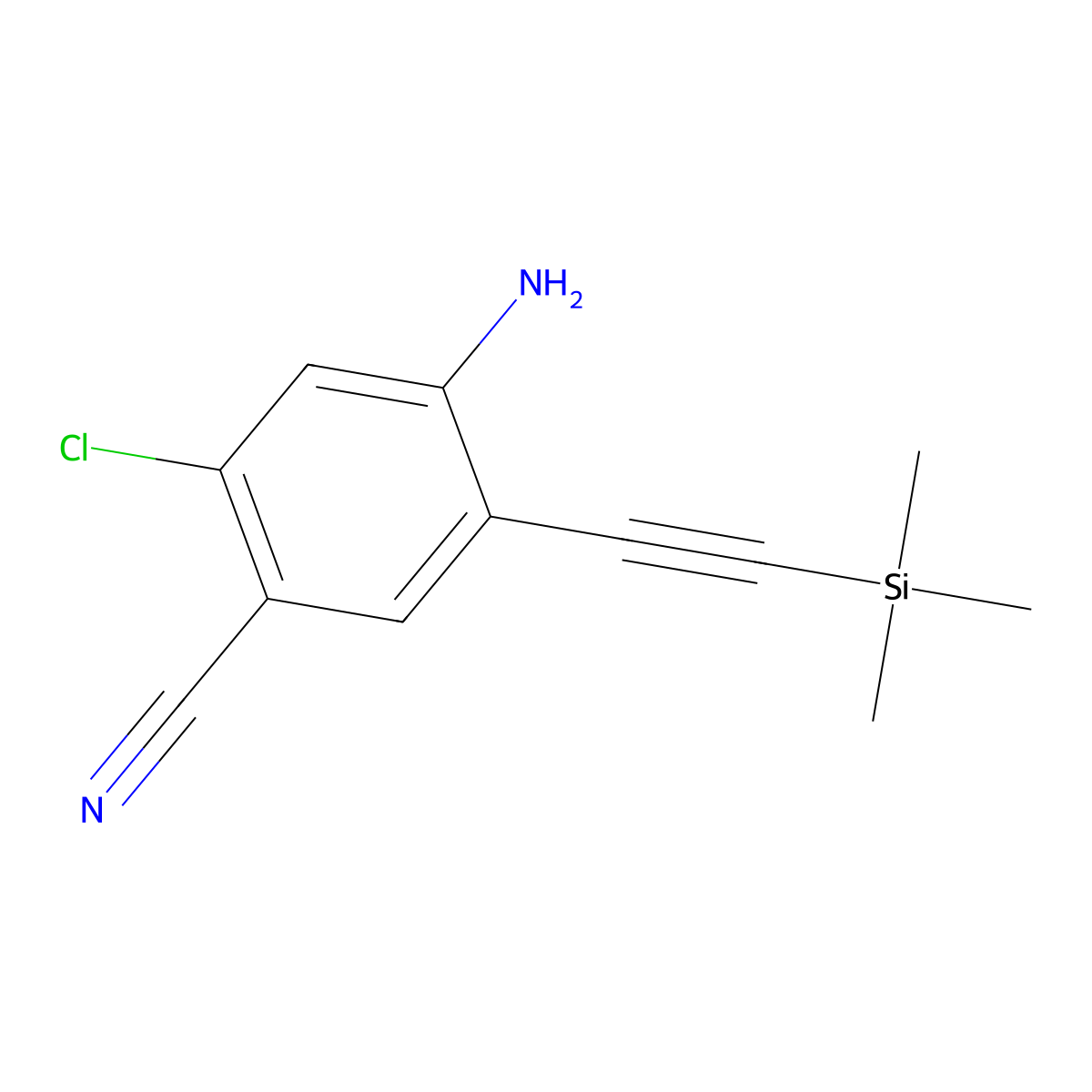 4-Amino-2-chloro-5-[(trimethylsilyl)ethynyl]benzonitrile molecular structure, CAS 1425933-51-2