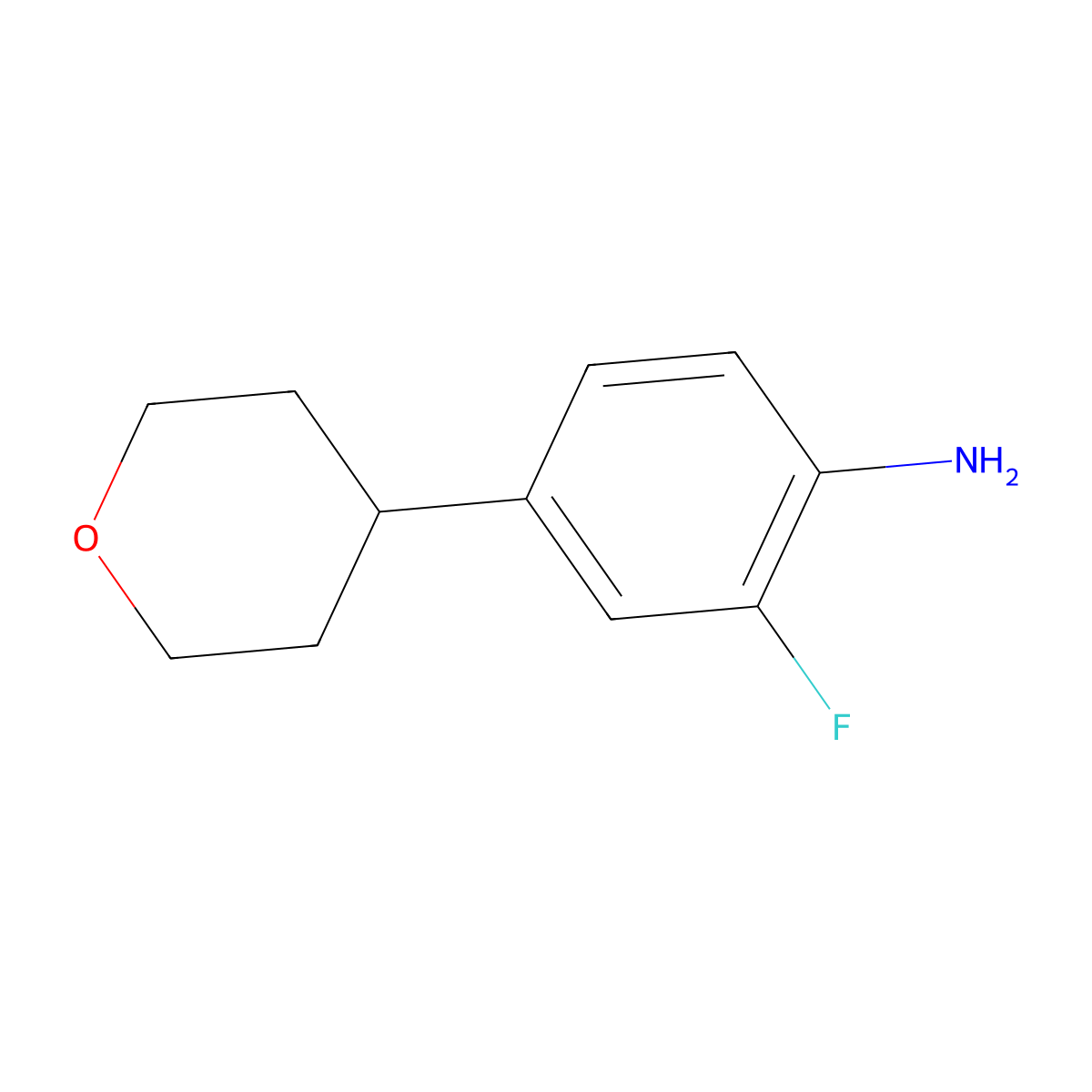 2-Fluoro-4-(tetrahydro-2H-pyran-4-yl)aniline molecular structure, CAS 1425937-20-7