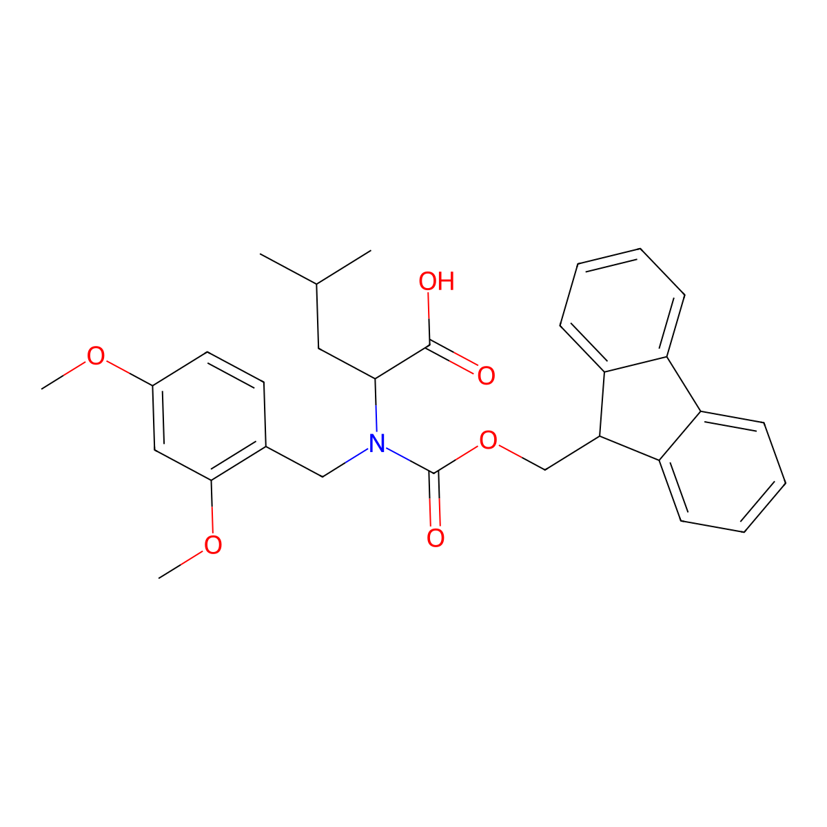 Fmoc-(Dmb)Leu-OH molecular structure, CAS 1425938-65-3