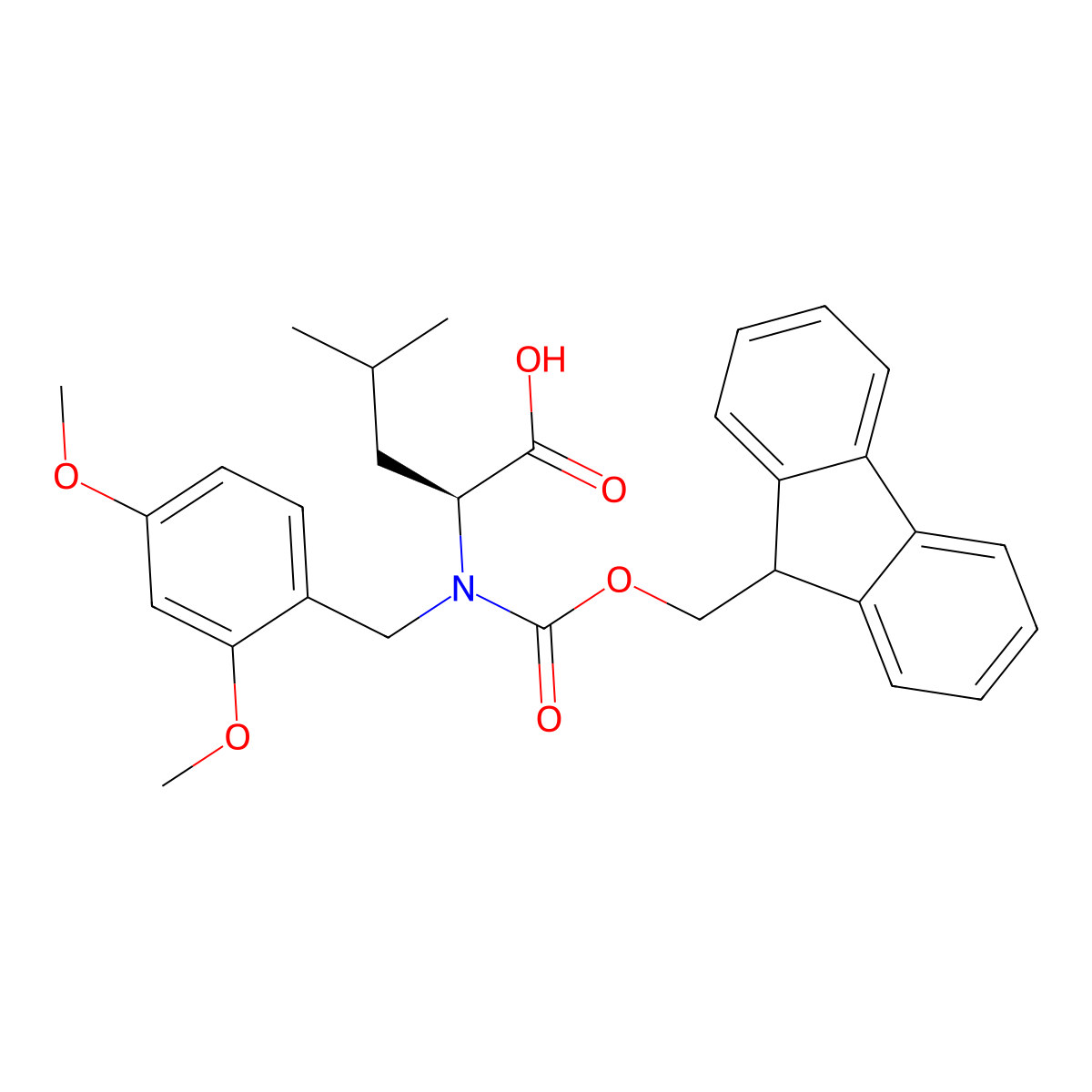 Fmoc-(Dmb)Leu-OH molecular structure, CAS 1425938-65-3