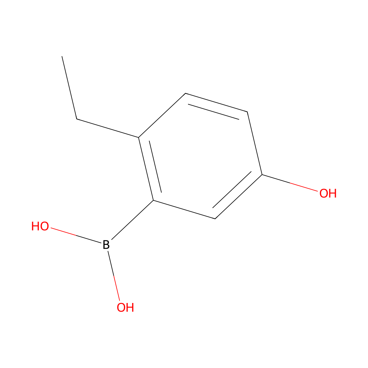 (2-Ethyl-5-hydroxyphenyl)boronic acid molecular structure, CAS 1425941-07-6