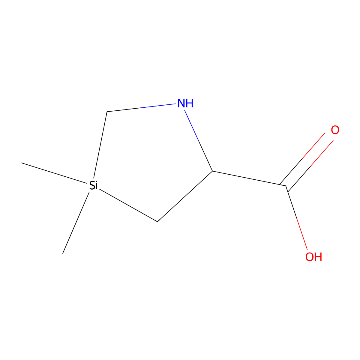 3,3-Dimethyl-1,3-azasilolidine-5-carboxylic acid molecular structure, CAS 1425942-10-4