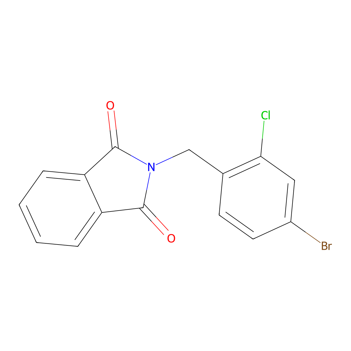 2-(4-Bromo-2-chlorobenzyl)isoindoline-1,3-dione molecular structure, CAS 1425943-26-5