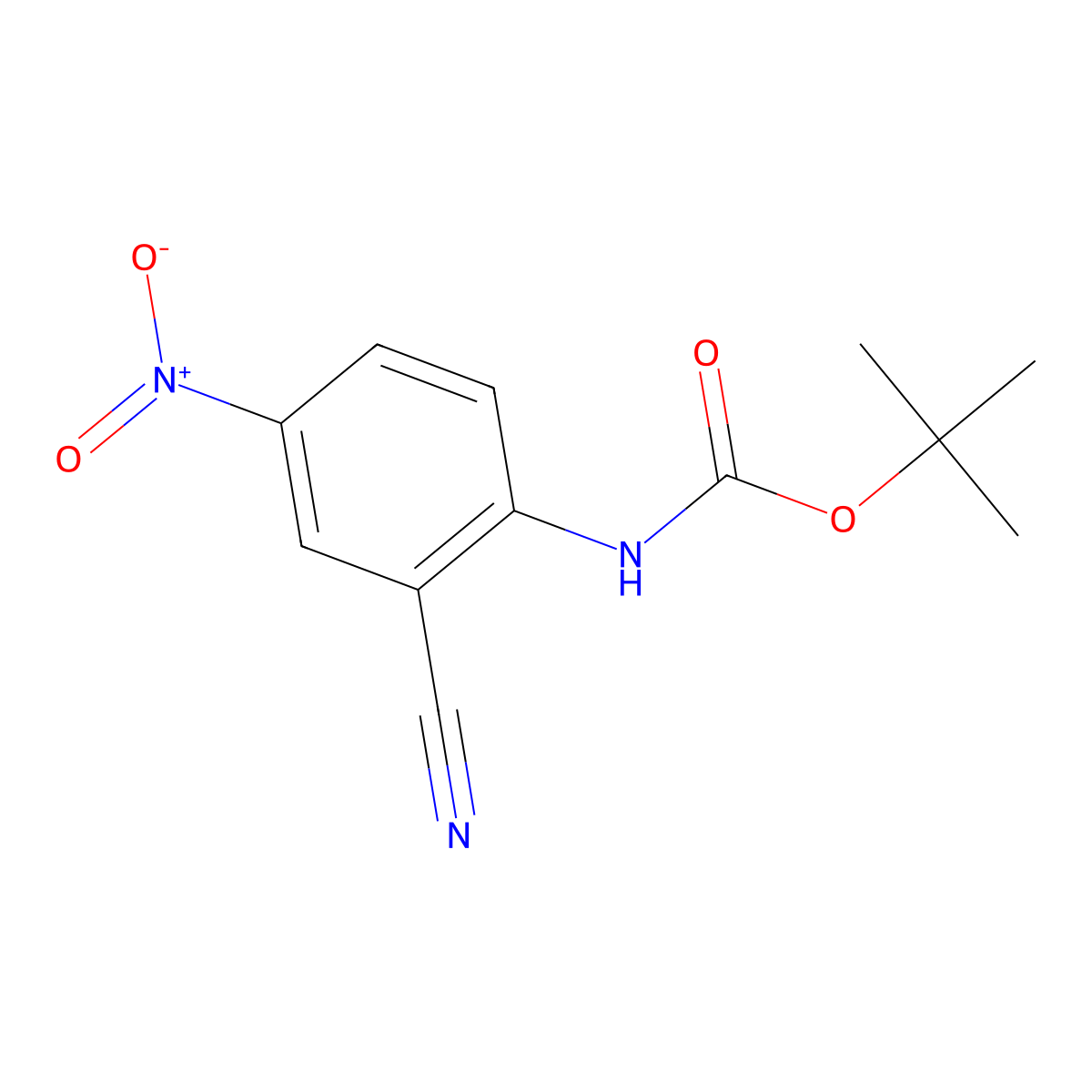 Tert-butyl (2-cyano-4-nitrophenyl)carbamate molecular structure, CAS 1425945-81-8