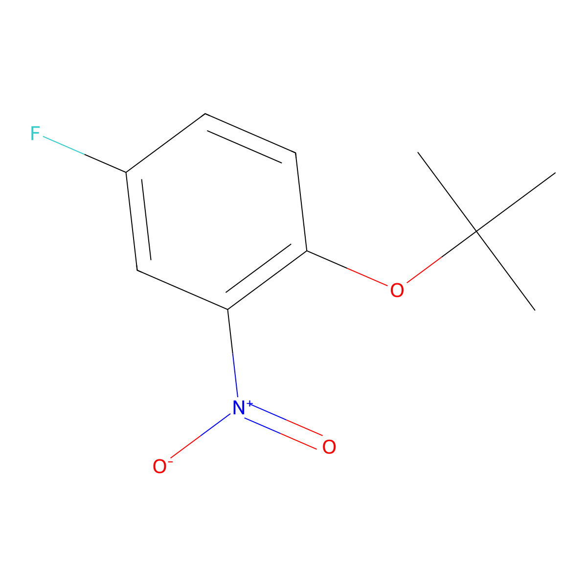 Benzene, 1-(1,1-dimethylethoxy)-4-fluoro-2-nitro- molecular structure, CAS 142596-59-6