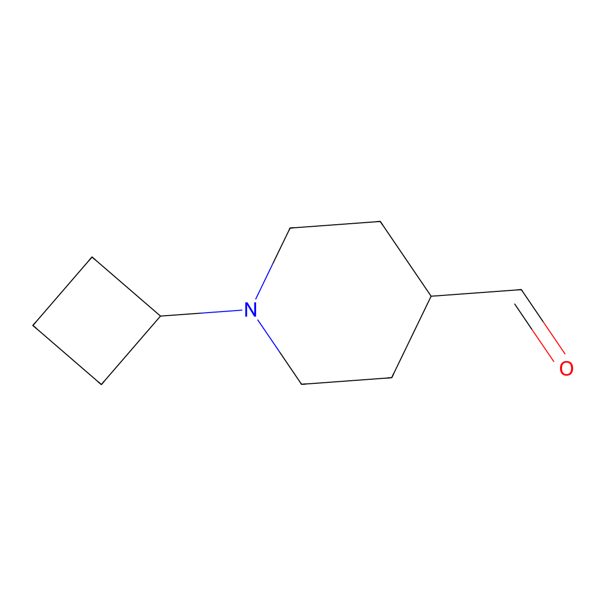 1-Cyclobutyl-4-piperidinecarboxaldehyde molecular structure, CAS 1425972-61-7