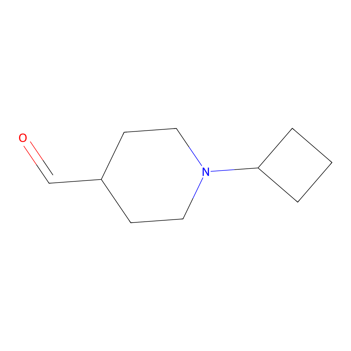 1-Cyclobutyl-4-piperidinecarboxaldehyde molecular structure, CAS 1425972-61-7