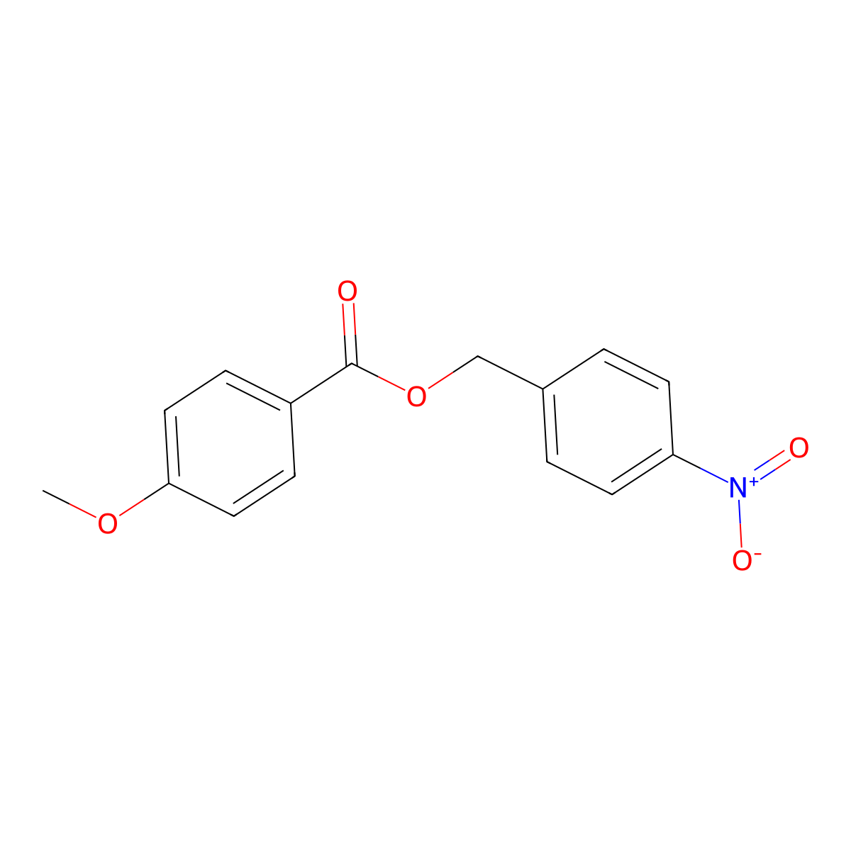 Benzoic acid, 4-methoxy-, (4-nitrophenyl)methyl ester molecular structure, CAS 142599-44-8