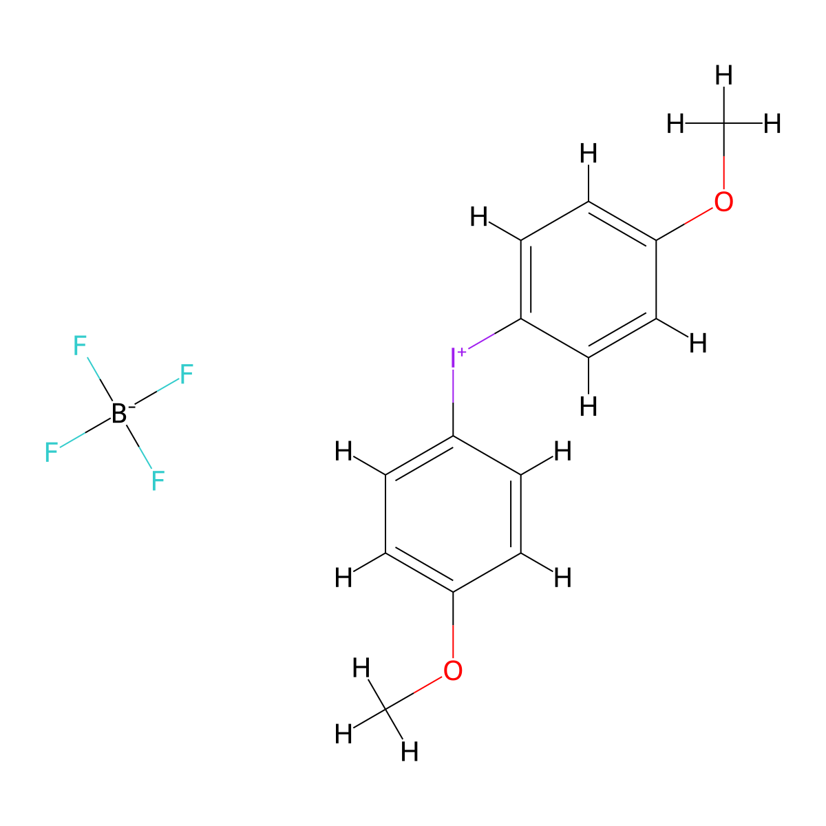 Bis(4-methoxyphenyl)iodonium Tetrafluoroborate molecular structure, CAS 1426-58-0