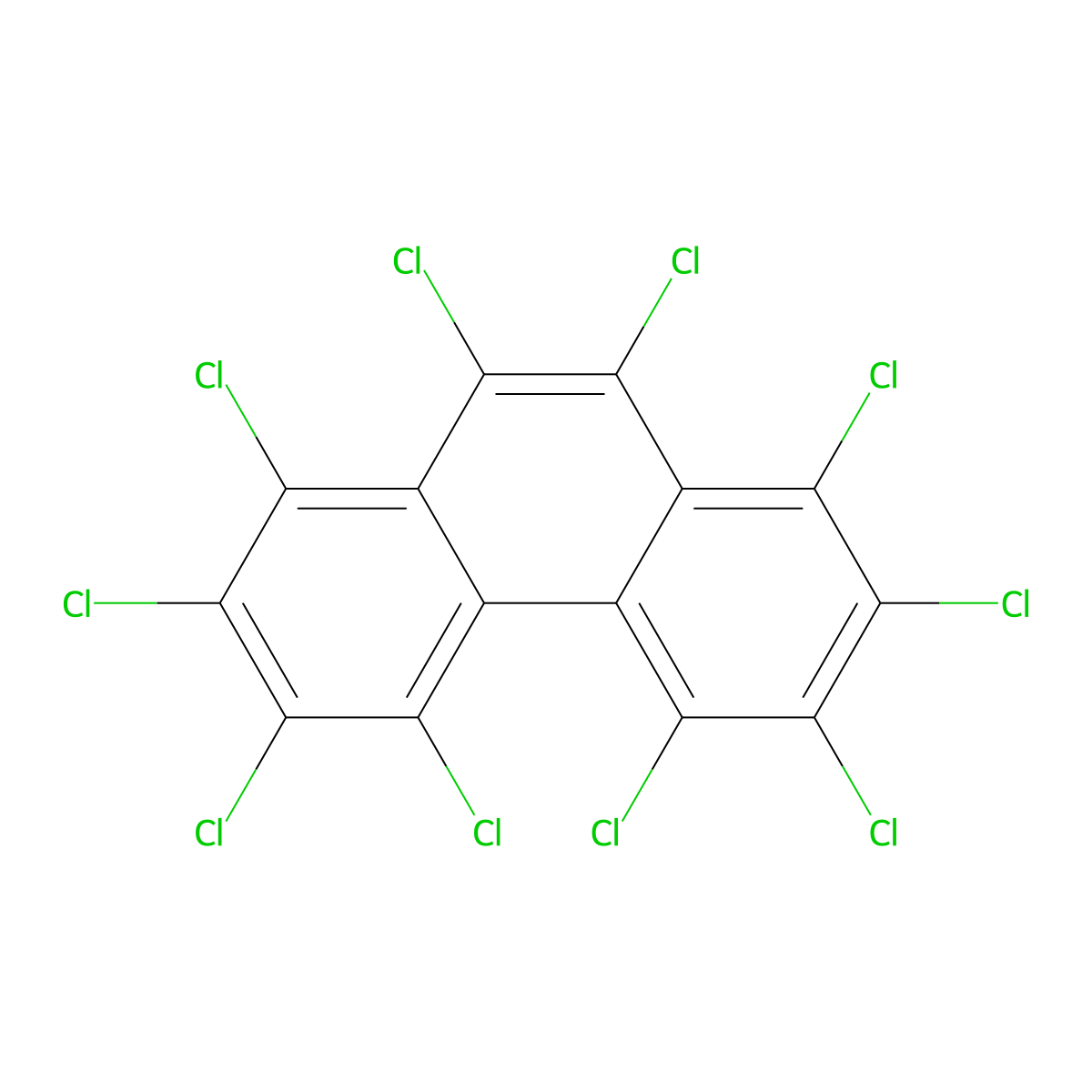 Phenanthrene, decachloro- molecular structure, CAS 14260-43-6