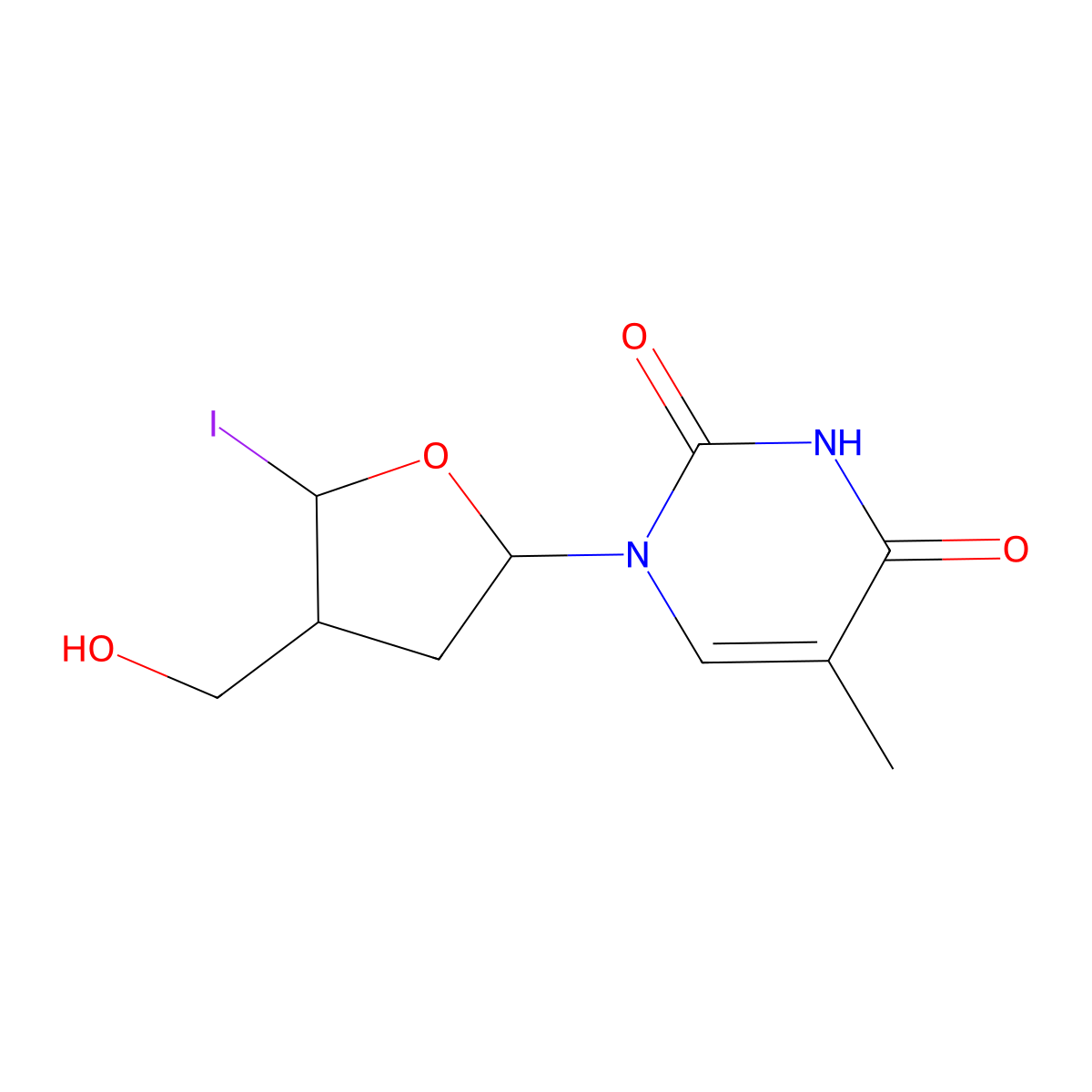 3'-Deoxy-3'-iodothymidine molecular structure, CAS 14260-82-3