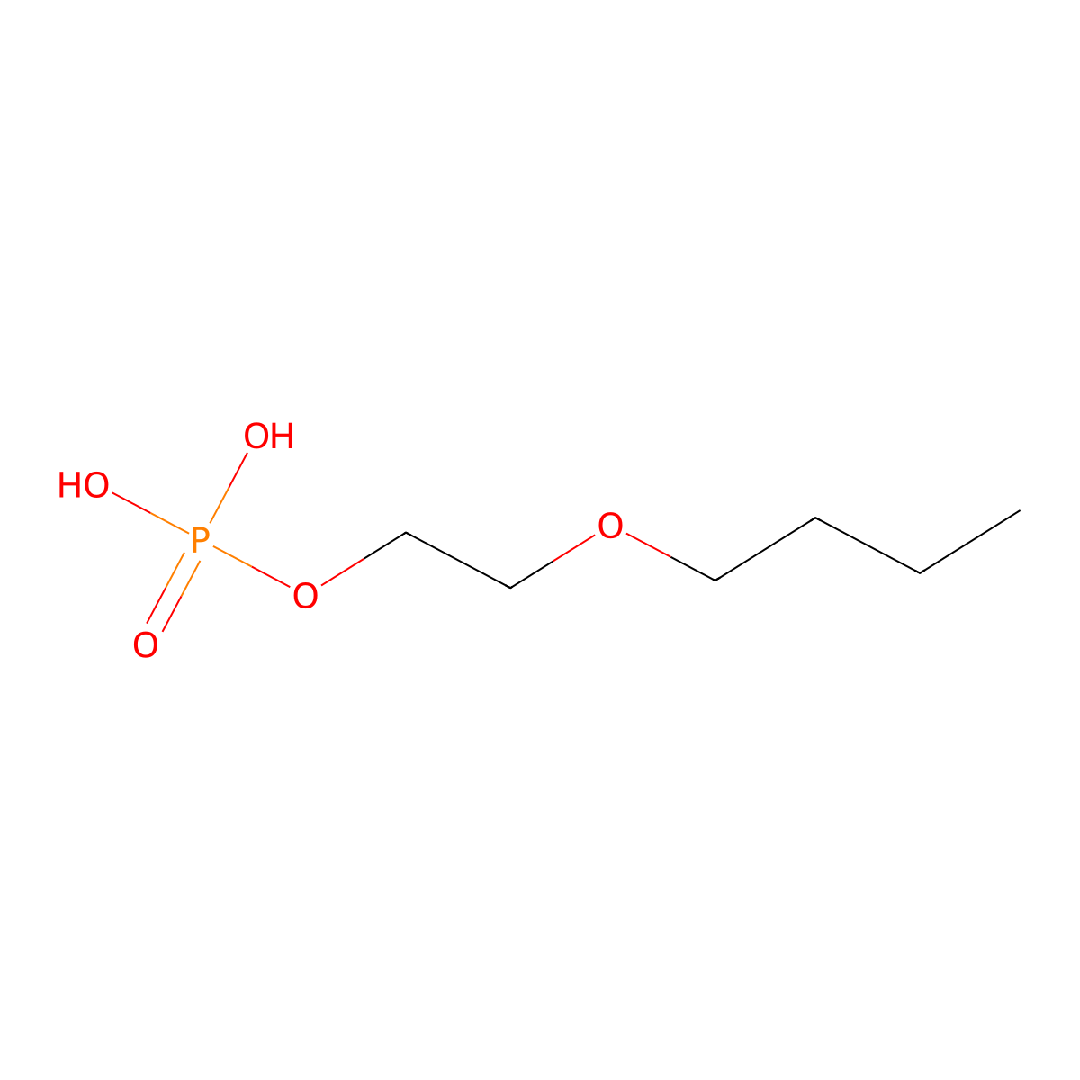 2-Butoxyethyl phosphate molecular structure, CAS 14260-98-1