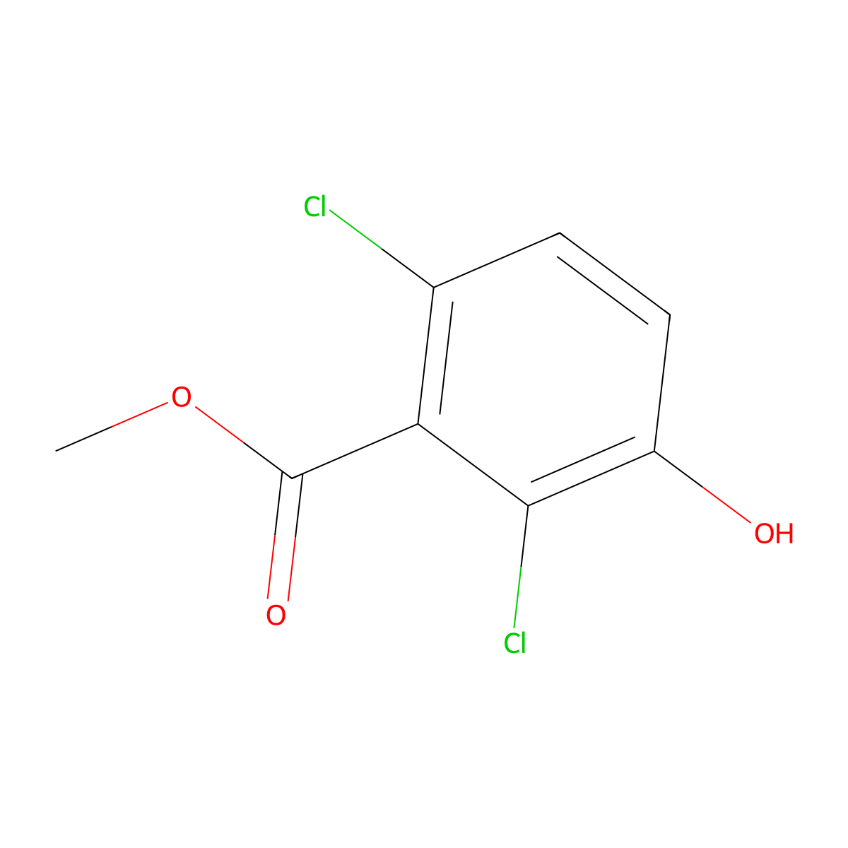 Methyl 2,6-dichloro-3-hydroxybenzoate molecular structure, CAS 142601-42-1