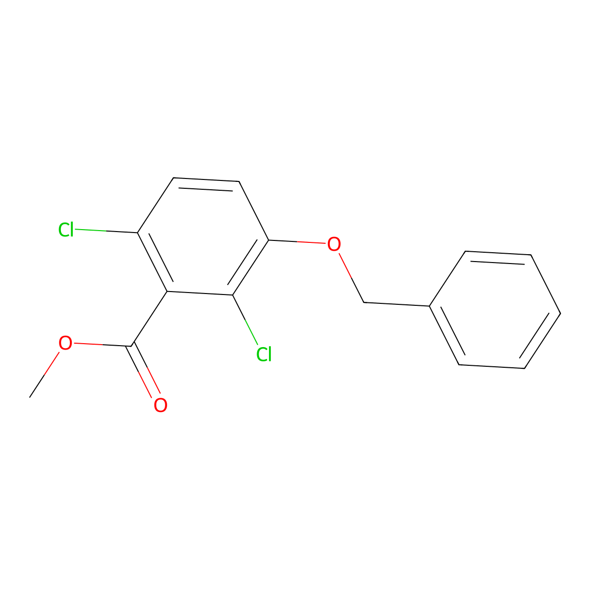 Methyl 2,6-dichloro-3-(phenylmethoxy)benzoate molecular structure, CAS 142601-43-2