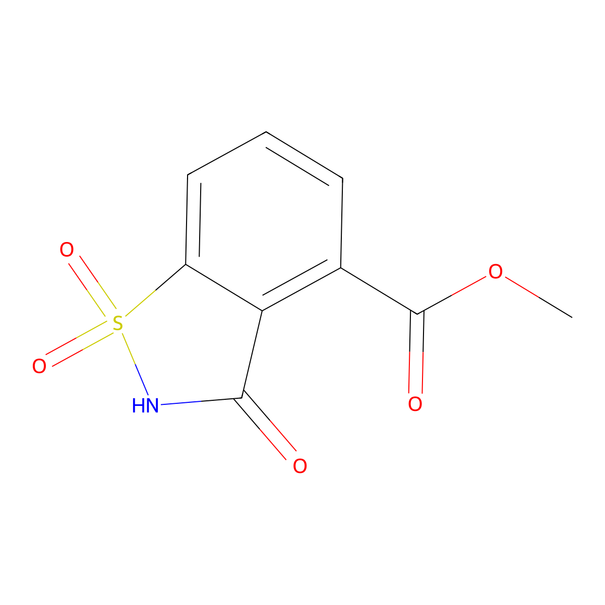 Methyl 1,1,3-trioxo-2,3-dihydro-1lambda6,2-benzothiazole-4-carboxylate molecular structure, CAS 142601-60-3
