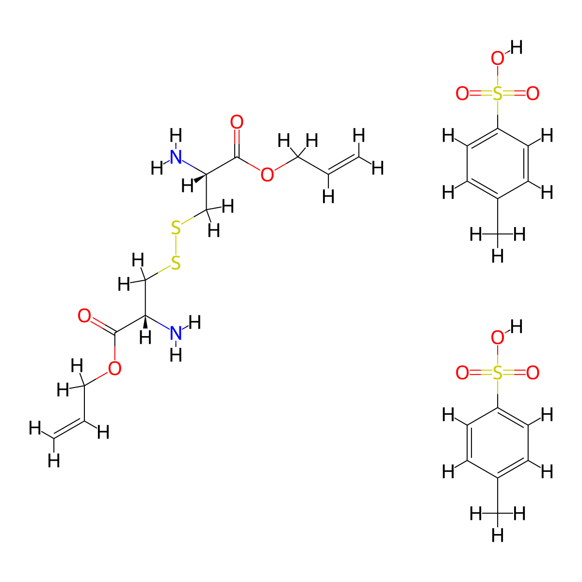 4-Methylbenzene-1-sulfonic acid--diprop-2-en-1-yl L-cystinate (2/1) molecular structure, CAS 142601-71-6