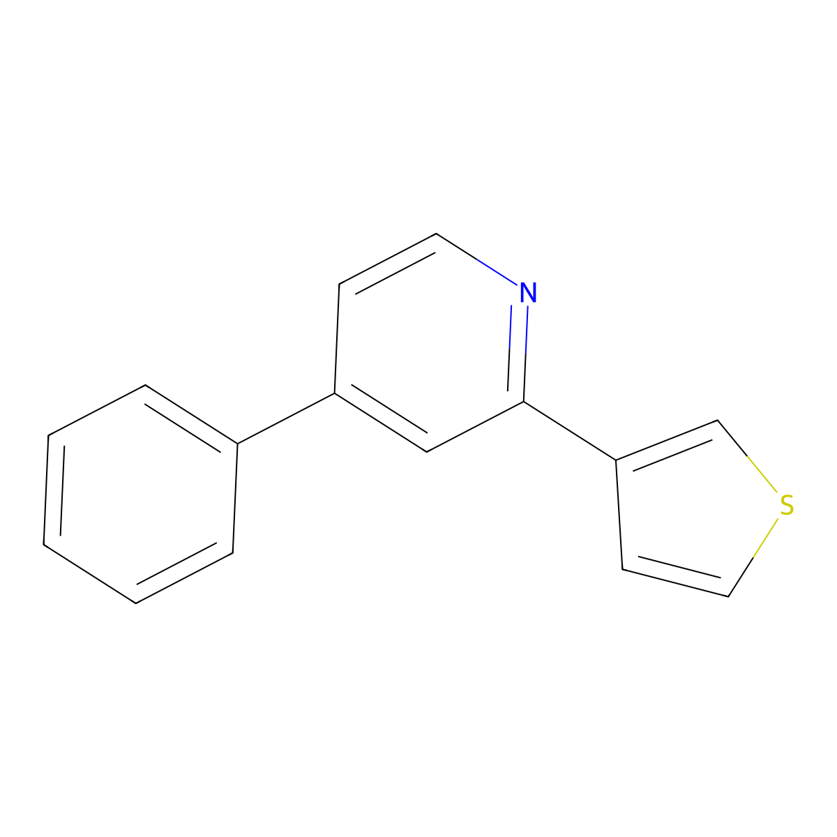 4-Phenyl-2-(thiophen-3-yl)pyridine molecular structure, CAS 1426022-28-7