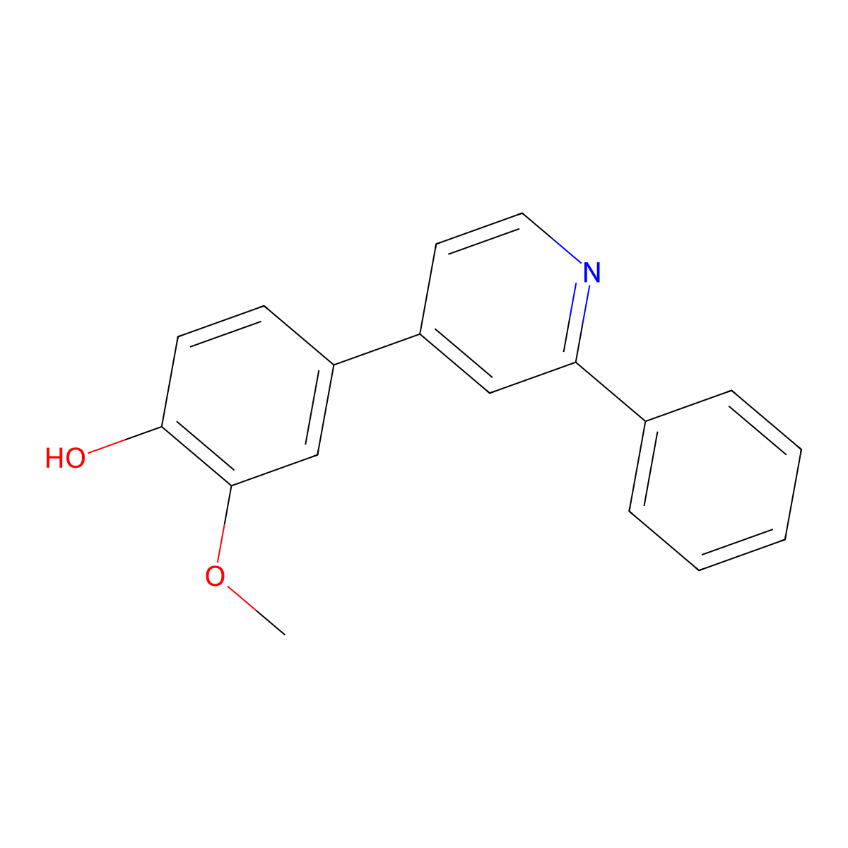 2-Methoxy-4-(2-phenylpyridin-4-yl)phenol molecular structure, CAS 1426022-42-5