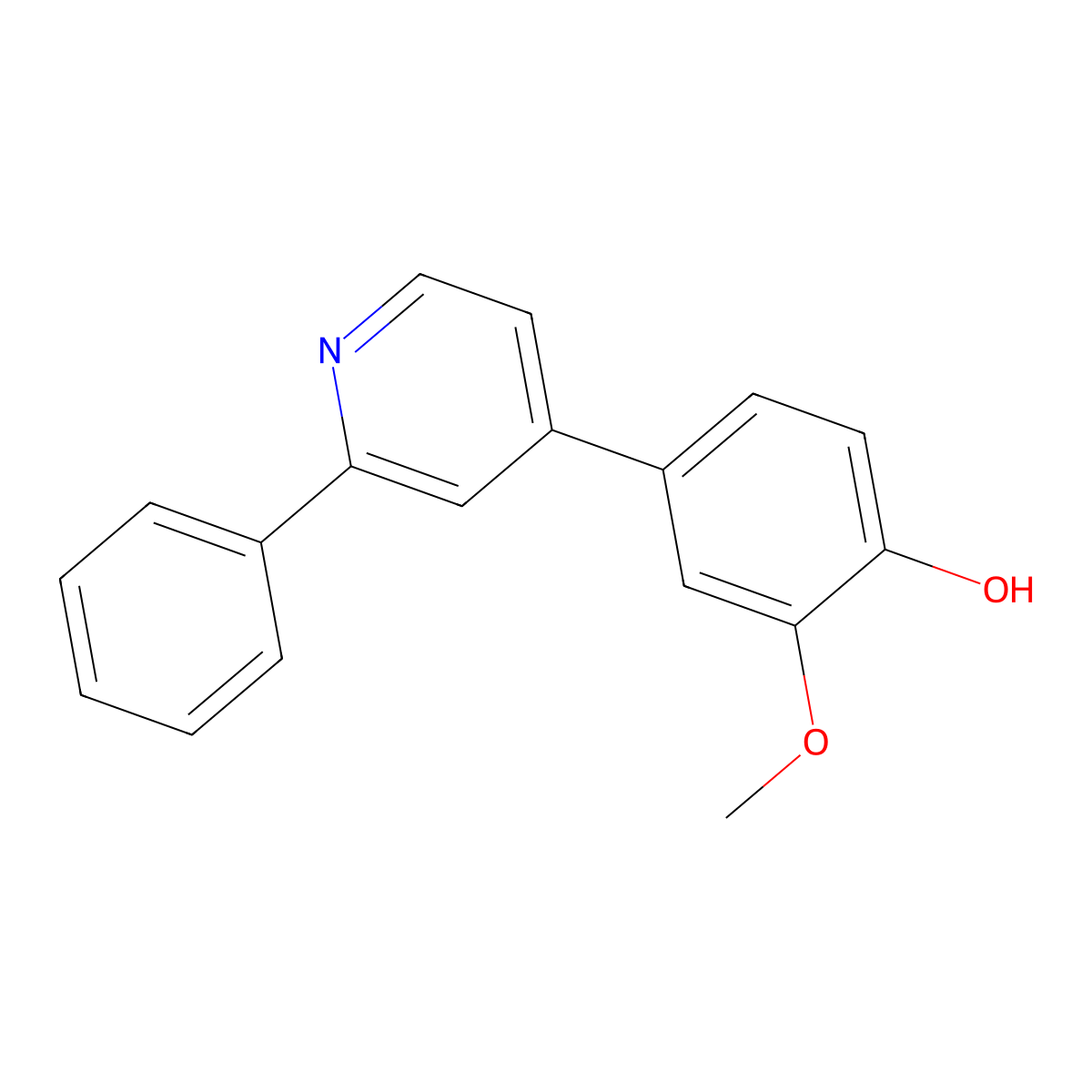 2-Methoxy-4-(2-phenylpyridin-4-yl)phenol molecular structure, CAS 1426022-42-5