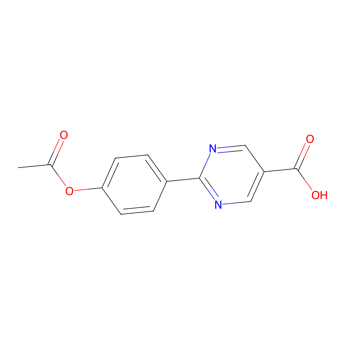 2-[4-(Acetyloxy)phenyl]pyrimidine-5-carboxylic acid molecular structure, CAS 142603-91-6