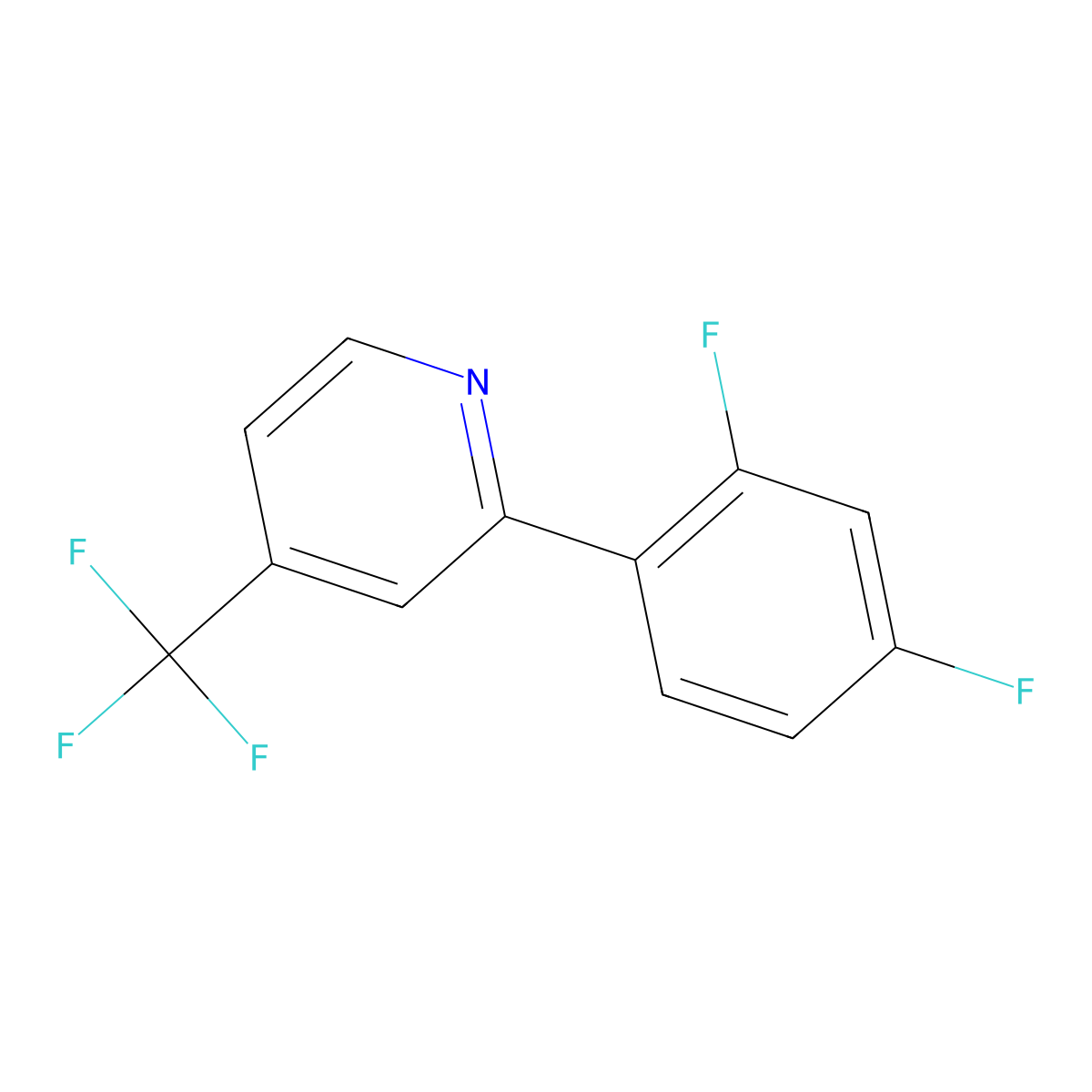 2-(2,4-Difluorophenyl)-4-(trifluoromethyl)pyridine molecular structure, CAS 1426046-99-2