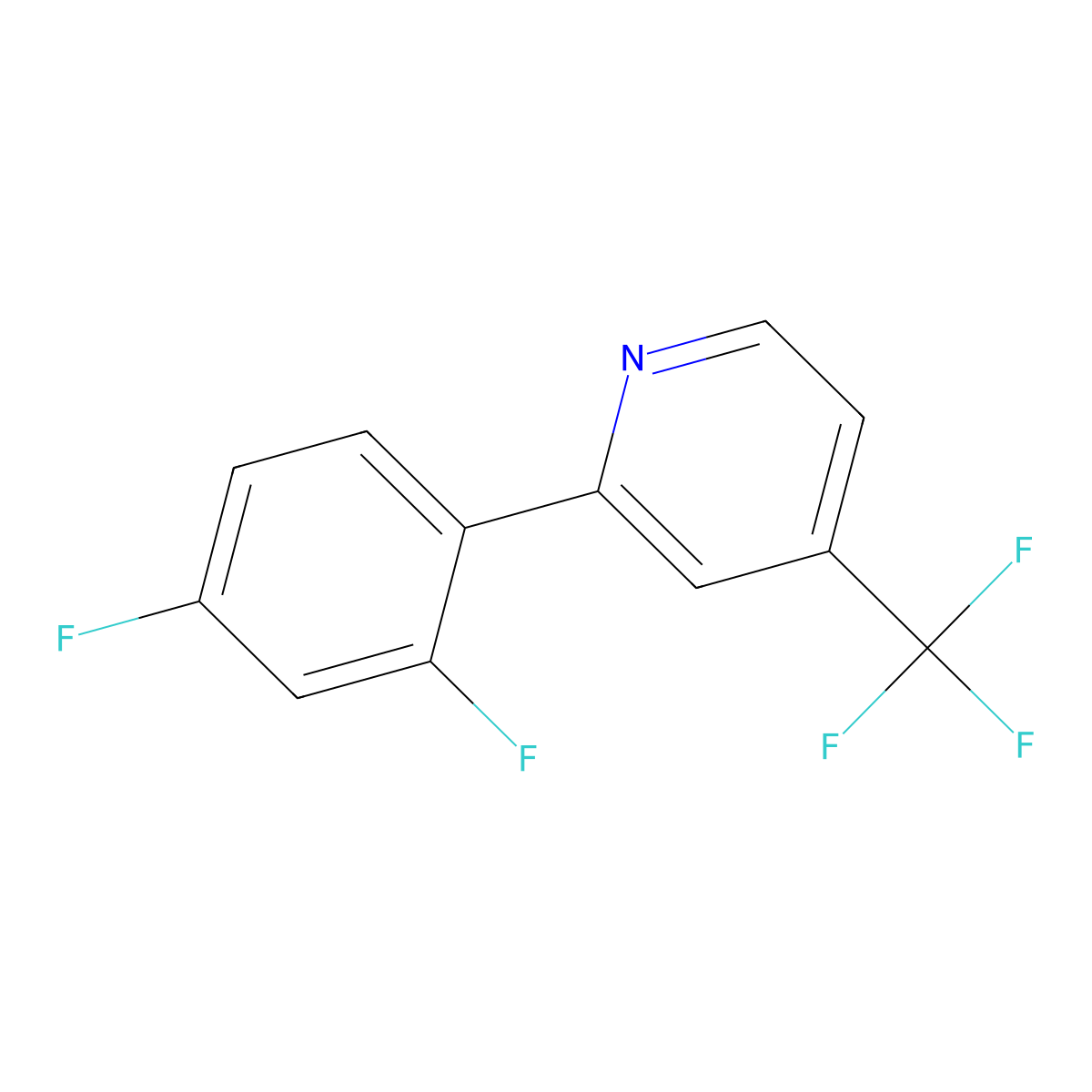 2-(2,4-Difluorophenyl)-4-(trifluoromethyl)pyridine molecular structure, CAS 1426046-99-2
