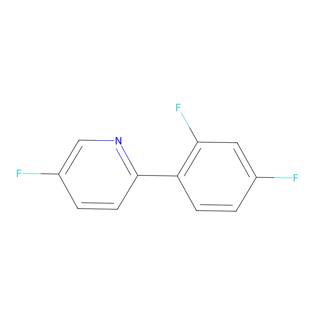 2-(2,4-Difluorophenyl)-5-fluoropyridine molecular structure, CAS 1426047-01-9