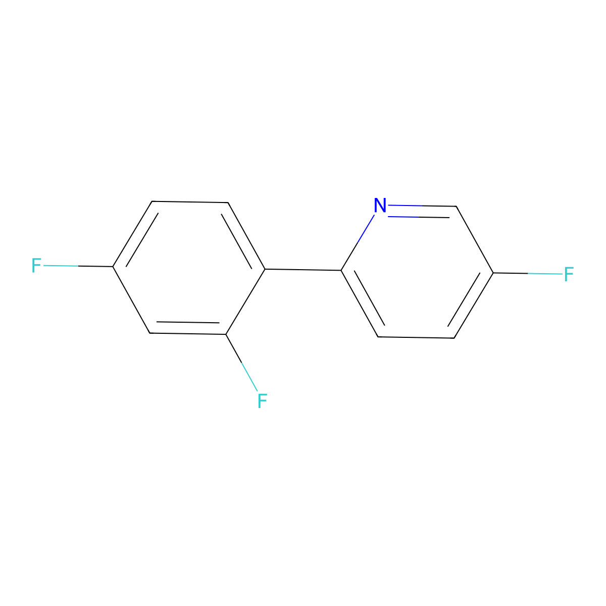 2-(2,4-Difluorophenyl)-5-fluoropyridine molecular structure, CAS 1426047-01-9