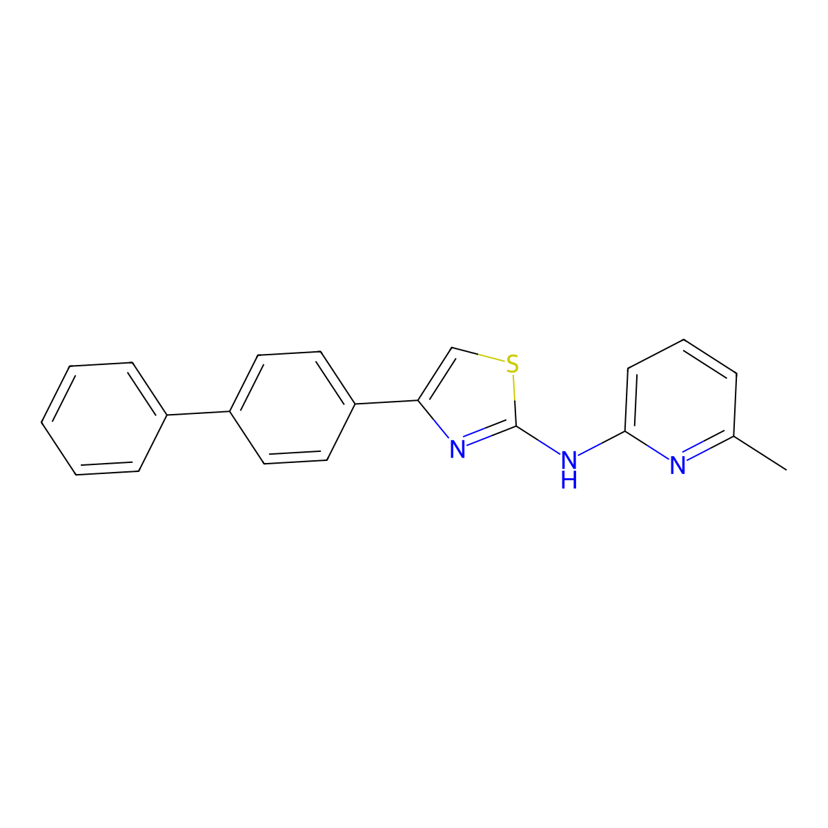 4-([1,1'-biphenyl]-4-yl)-N-(6-methylpyridin-2-yl)thiazol-2-amine molecular structure, CAS 1426047-44-0