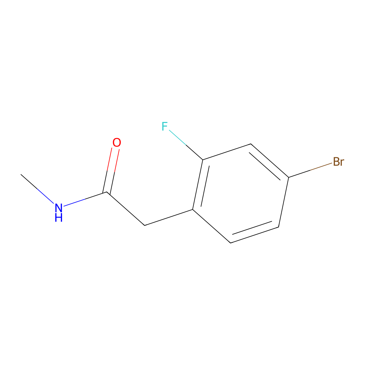 2-(4-bromo-2-fluorophenyl)-N-methylacetamide molecular structure, CAS 1426050-20-5