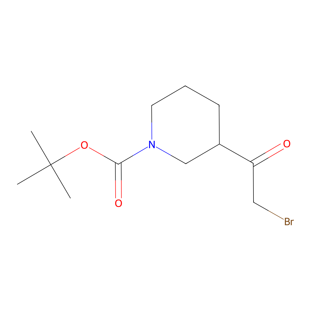 tert-butyl(3S)-3-(2-bromoacetyl)piperidine-1-carboxylate molecular structure, CAS 1426066-82-1