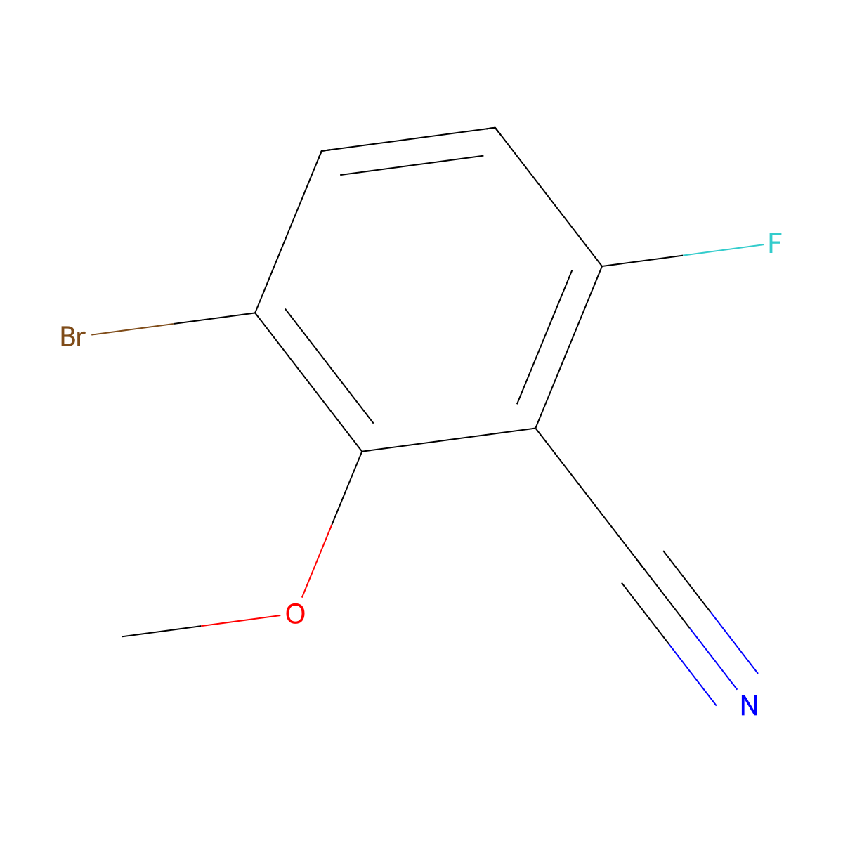 3-Bromo-6-fluoro-2-methoxybenzonitrile molecular structure, CAS 1426073-18-8