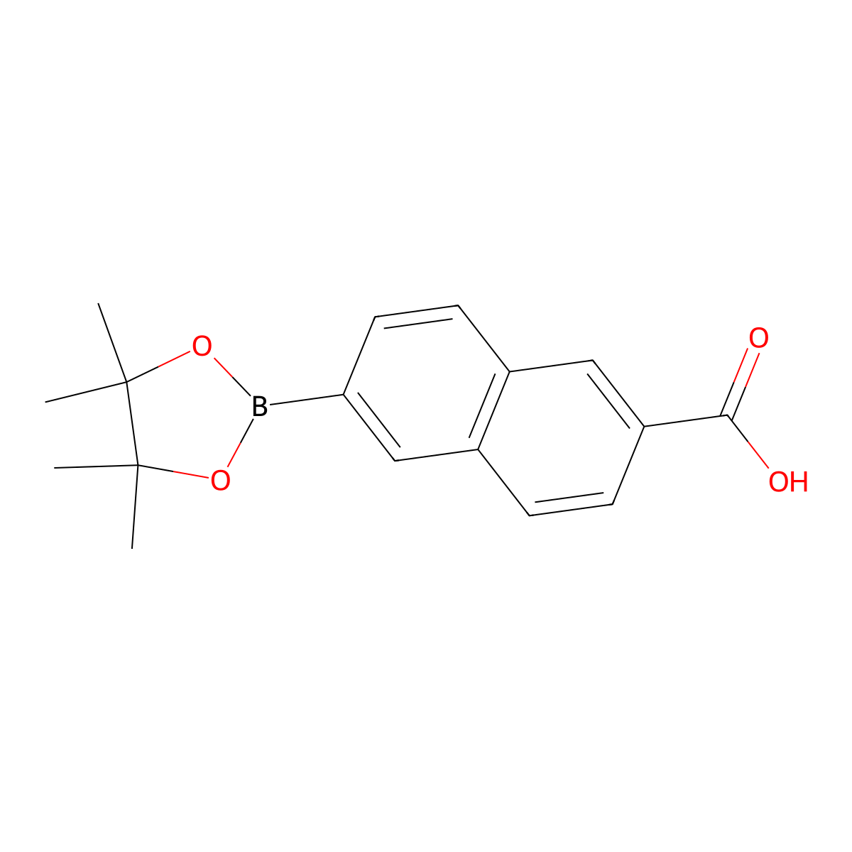 6-(Tetramethyl-1,3,2-dioxaborolan-2-yl)naphthalene-2-carboxylic acid molecular structure, CAS 1426082-97-4