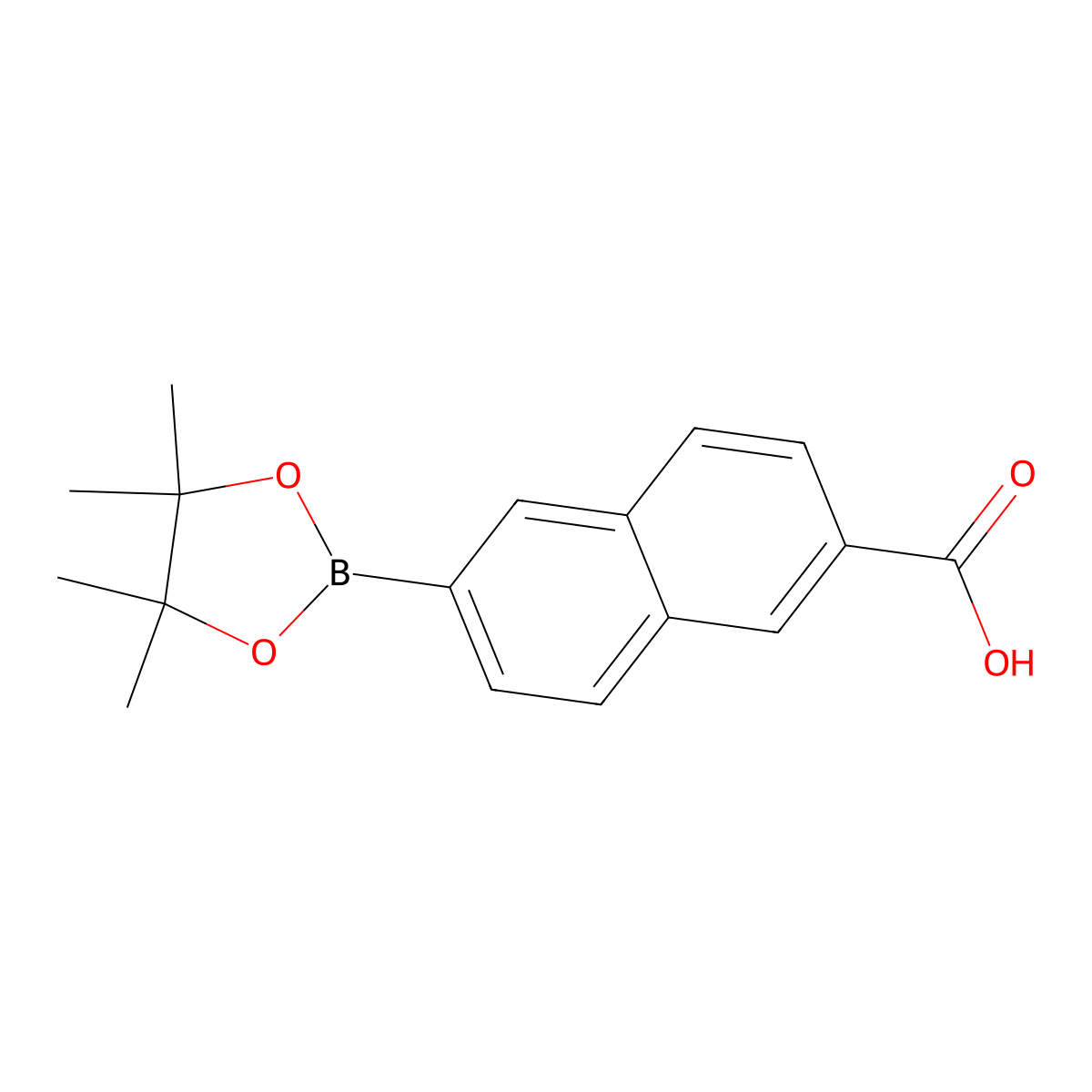 6-(Tetramethyl-1,3,2-dioxaborolan-2-yl)naphthalene-2-carboxylic acid molecular structure, CAS 1426082-97-4