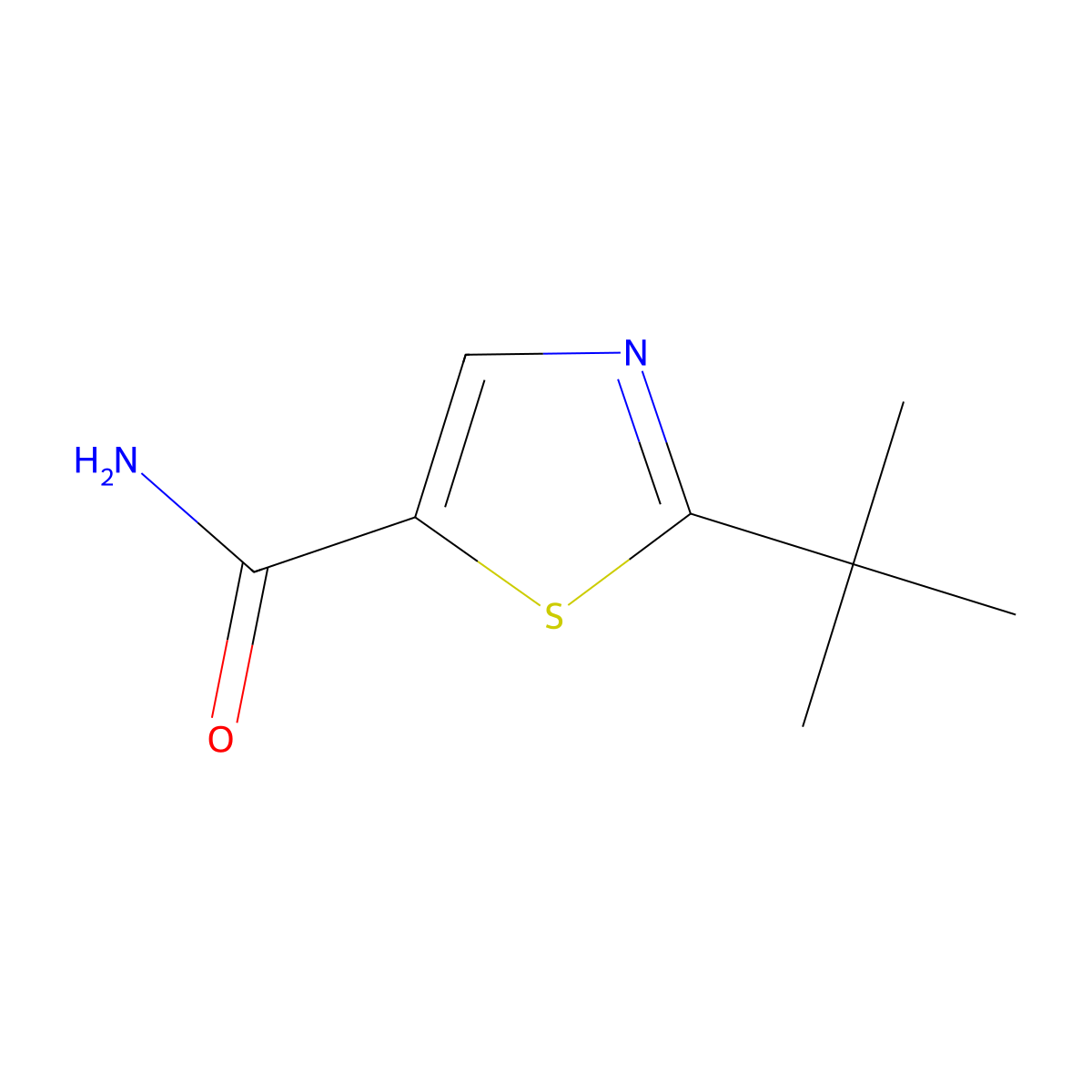 2-(tert-Butyl)thiazole-5-carboxamide molecular structure, CAS 1426088-74-5