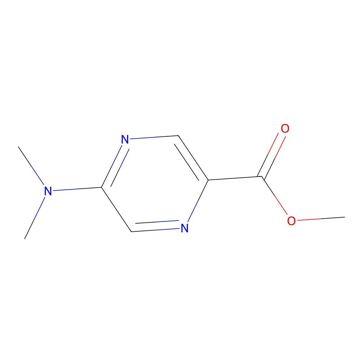 Methyl 5-(dimethylamino)pyrazine-2-carboxylate molecular structure, CAS 1426088-77-8